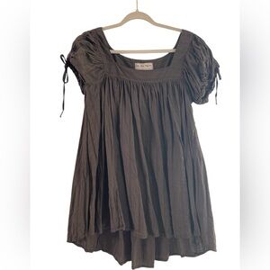 We The Free Green Puff Sleeve Tunic